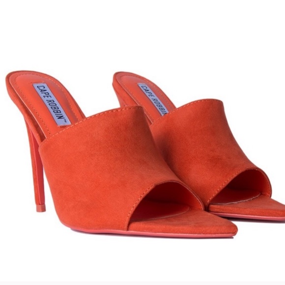 Cape Robbin Shoes - Tangerine pointy mules